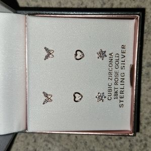 Rose gold sterling silver earrings